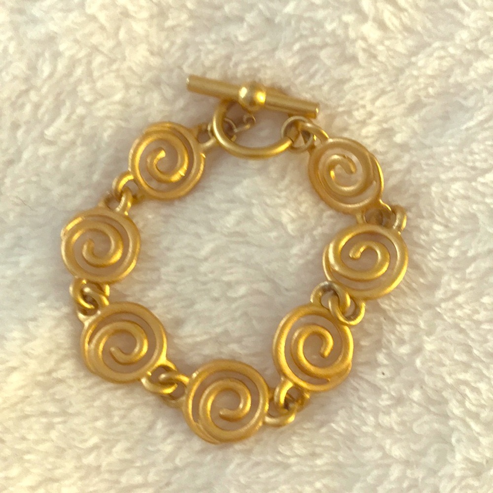 Vintage ANNE KLEIN Matte Gold Tone Swirl Bracelet